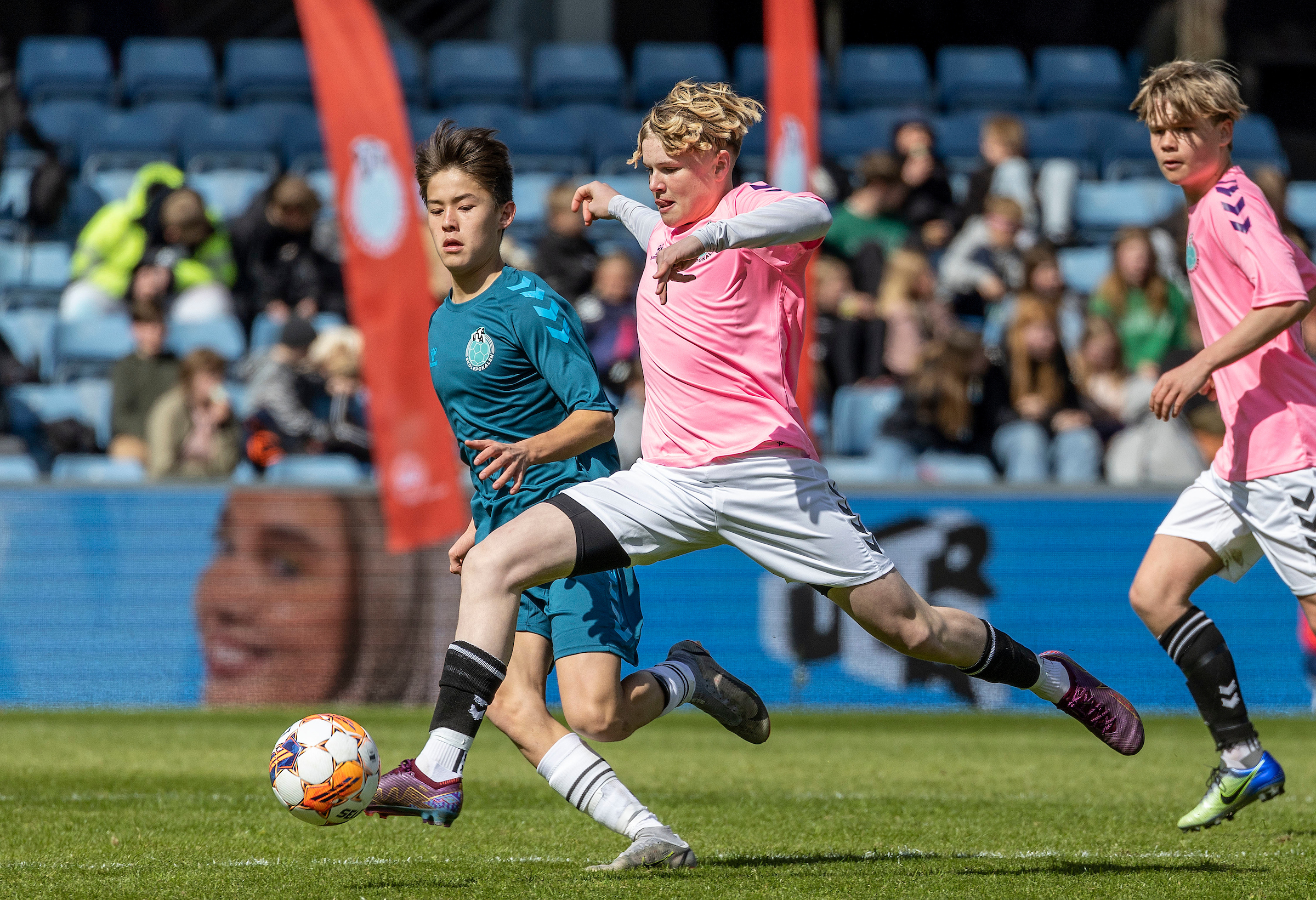 Sidst der var Ultra Skolepokalen i Randers var i 2023, hvor Johannesskolen fra København vandt 1 - 0 over Hjalleseskolen fra Odense ved drengefinalen. Foto: Anders Kjærbye