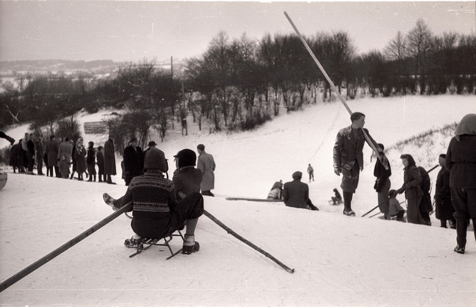 Kælkebakken i Vestparken 1953